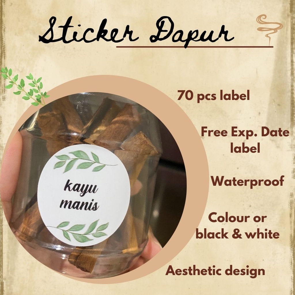 Sticker Label Dapur with Free Expired Date Label Aesthetic Kitchen