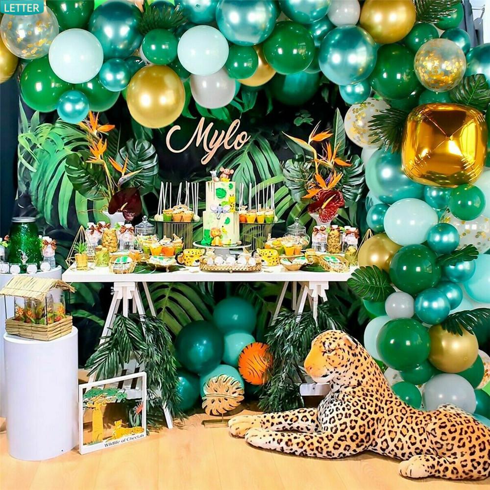 LETTER🌟 167PCS Home Decoration Jungle Safari Kids Party Decor Green