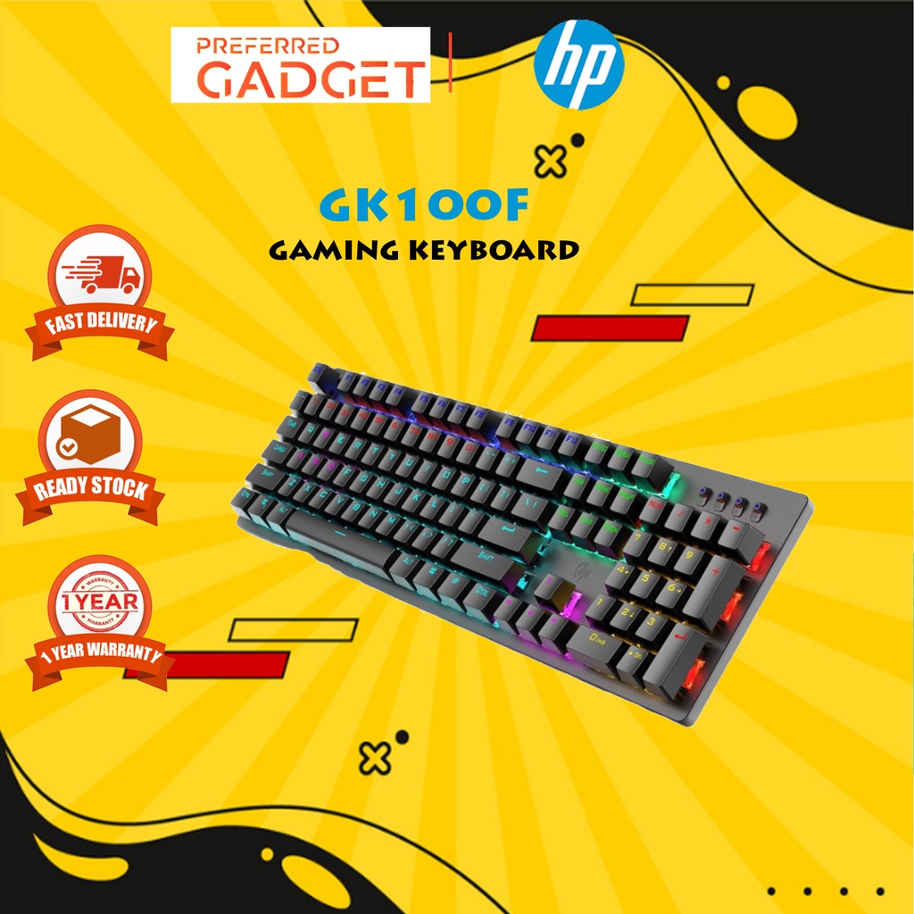 HP GK100F RGB Backlight Gaming Keyboard With 104 Keys (Blue Switch) RGB