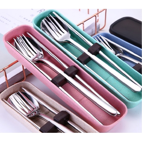 Stainless Steel 3 in 1 Cultery Set | Shopee Malaysia