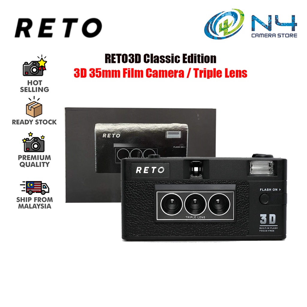 RETO 3D Classic 35mm Film Camera Classic Edition Built-In Flash Film