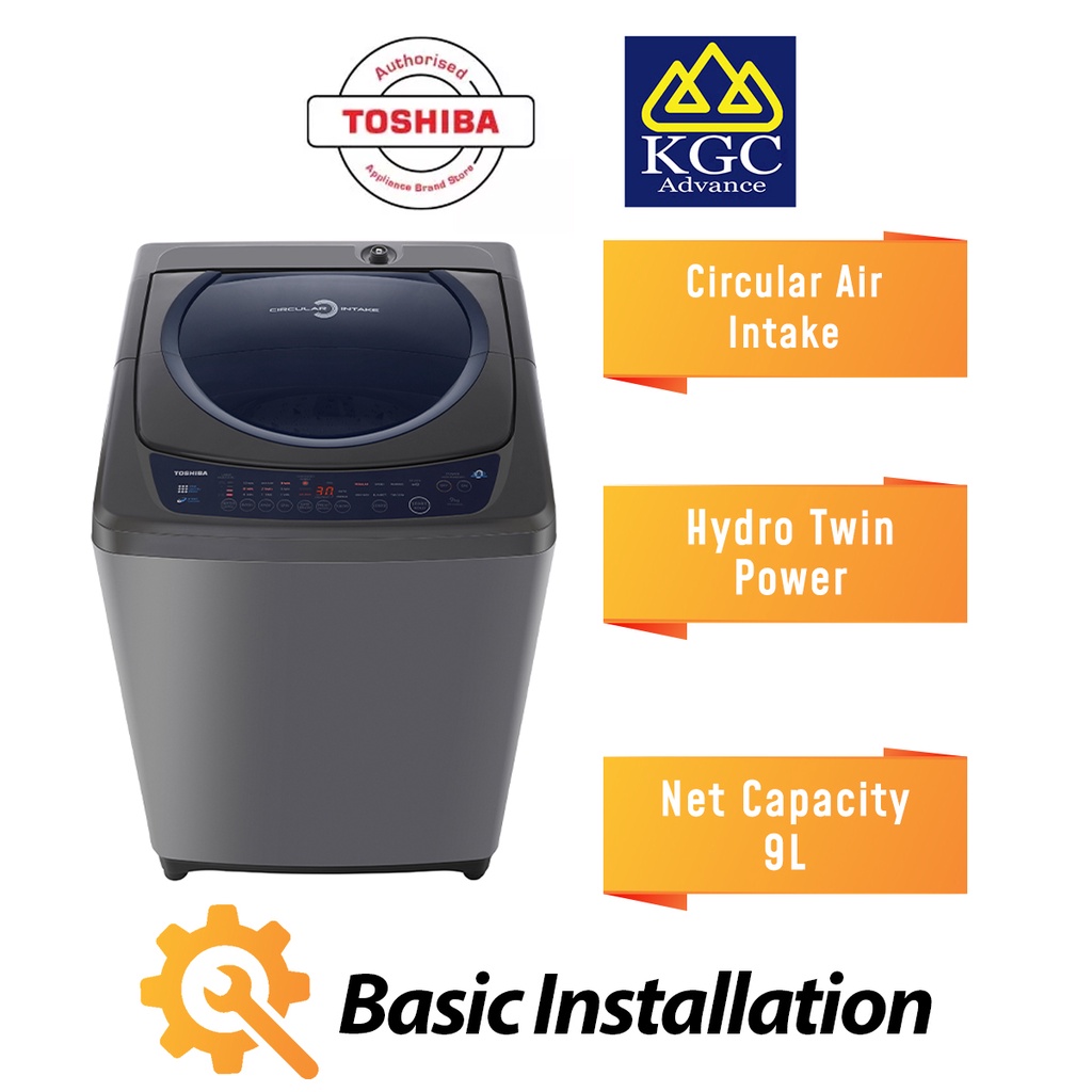 [Free Standard Installation] Toshiba 9KG Washer AWH1000GM (SB) Top