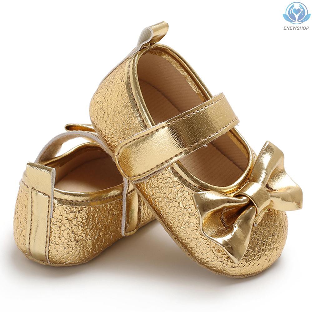 gold newborn shoes