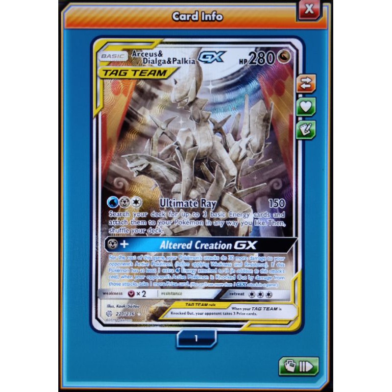 Ptcgo Arceus Dialga Palkia Gx 221 236 Digital Card Shopee Malaysia