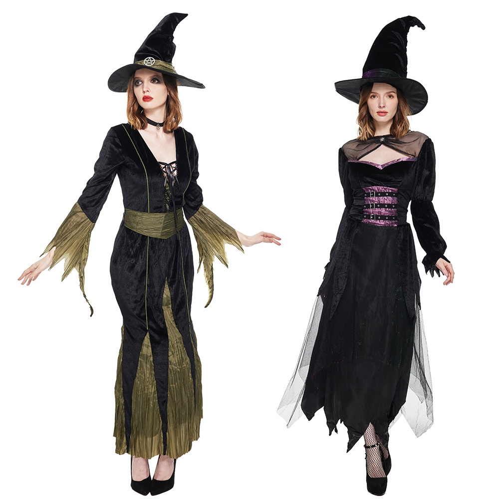 Ready Stock Women's Deluxe Storybook Witch Costume Halloween Fairytale ...