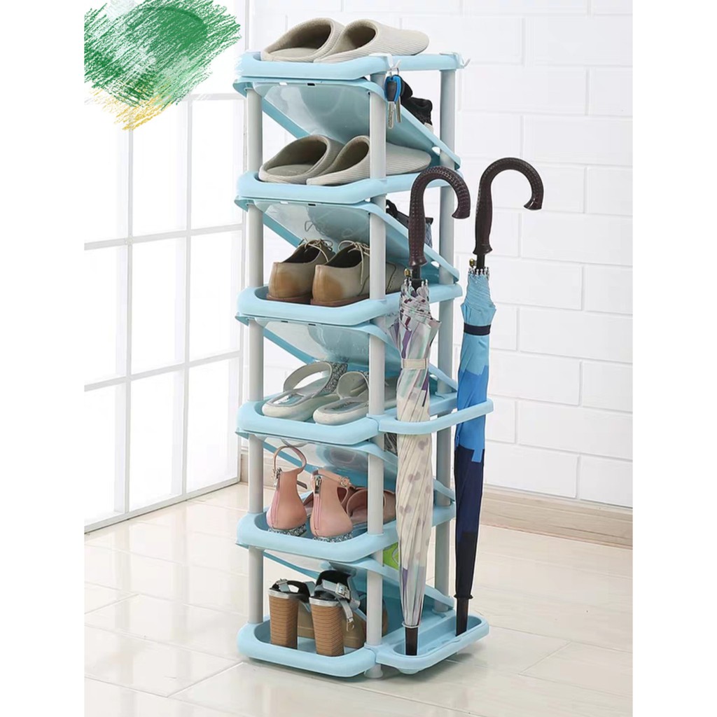 Narrow Shoe Rack Vertical Layer Simple Door Vertical Small Household Space Dormitory Quilt Narrow Storage Shoe Plastic Shopee Malaysia