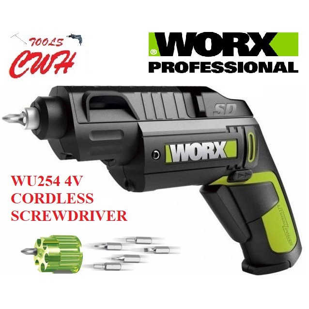 WORX WU254 4V MULTI BIT CORDLESS SCREWDRIVER WX255 AS36LN A7073