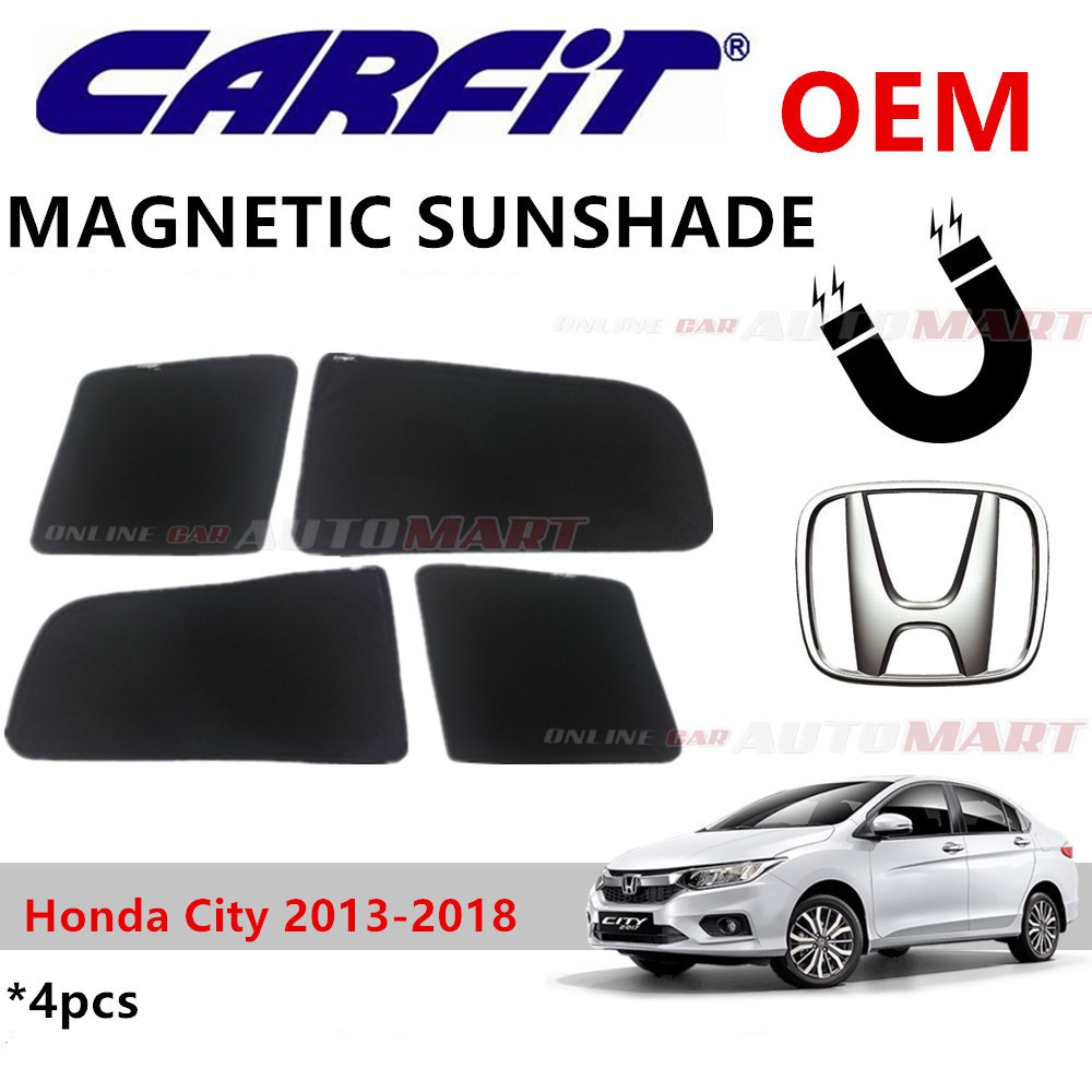 CARFIT OEM Magnetic Custom Fit Sunshade For Honda City Yr 2013-2018 (4pcs)