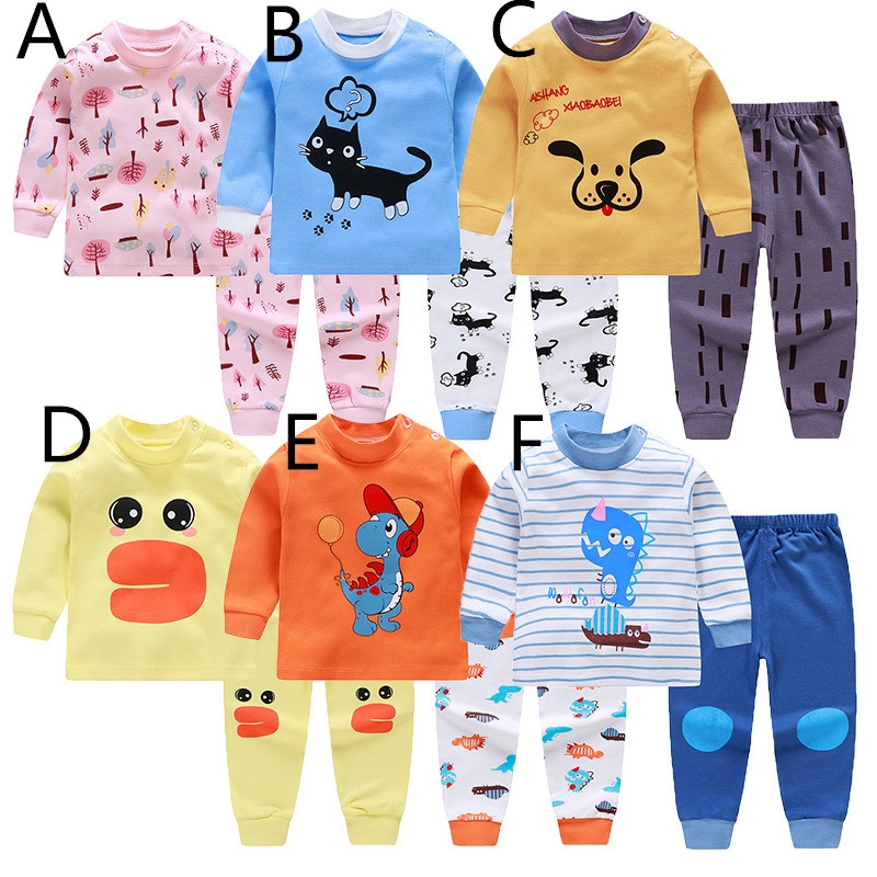 Good Quality 2pcs Kids Baby Boy Girl Baju Anak Toppants Cotton Baby