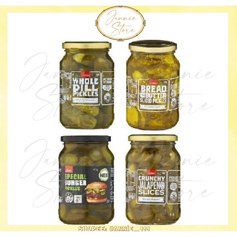 Coles Whole Dill Pickles Gherkins/Bread Butter Sliced Pickles/Special