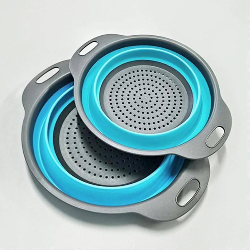 Foldable Strainer Fruit Vegetable Washing Basket Colander Dish Drainer Silicon Colander