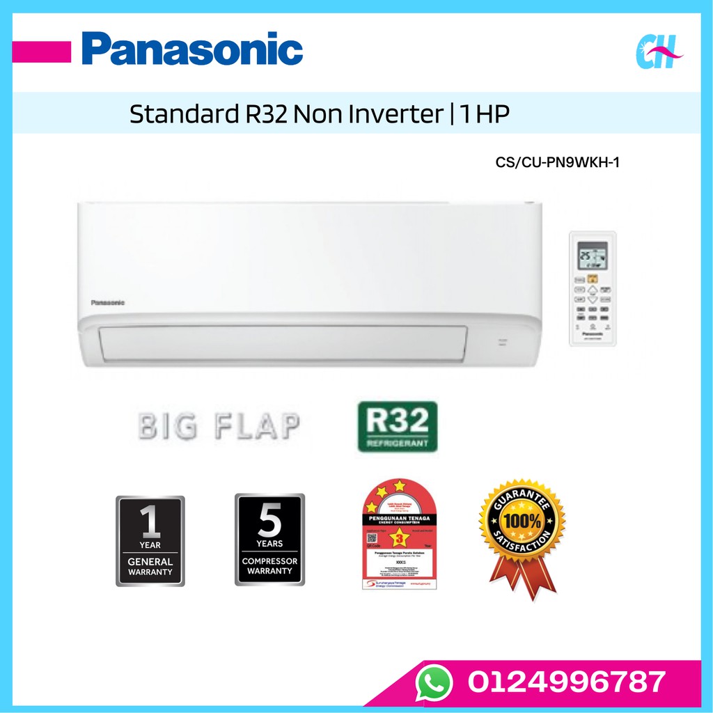 Panasonic 1.0HP Standard R32 Non Inverter Air Conditioner (CS/CU