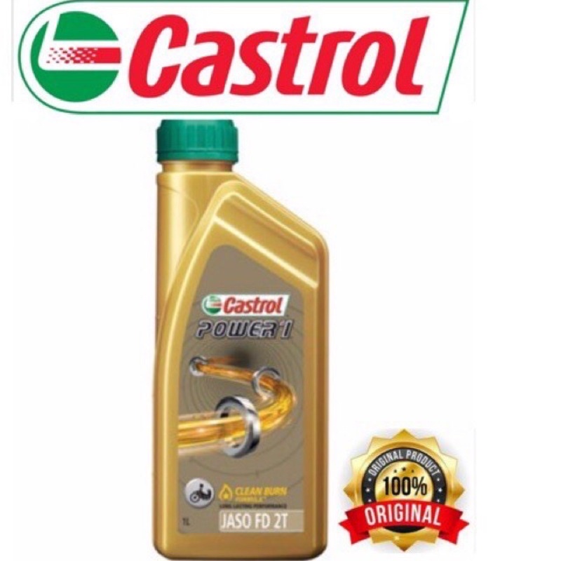 Castrol Power1 2T Clean Burn Engine Oil – 1 Liter, For Motorcycles & Scooters, Synthetic Blend
