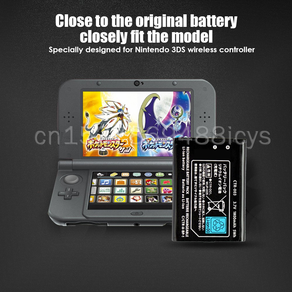 1pcs 3 7v 1800mah Ctr 003 Rechargeable Lithium Li Ion Battery Pack For Nintendo 3ds 2ds Controller Replacement Battery W Shopee Malaysia