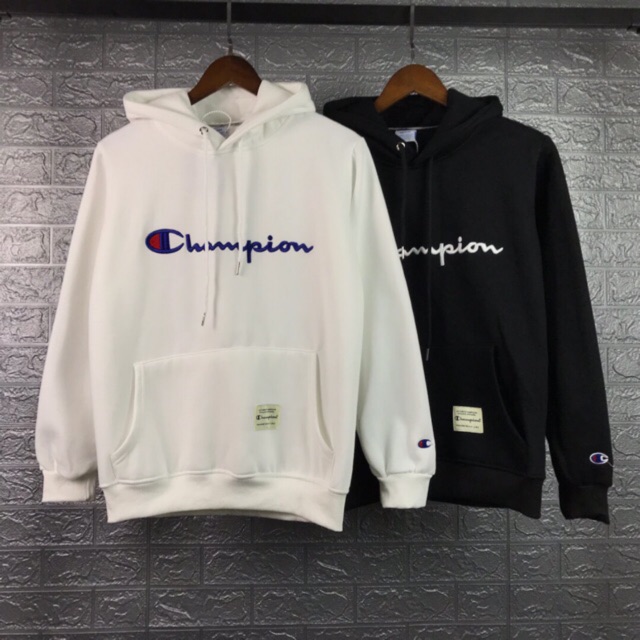 champion hoodie black and blue