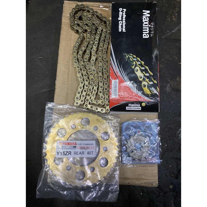 RANTAI O-RING 428x132 Sprocket set Y15zr Gold