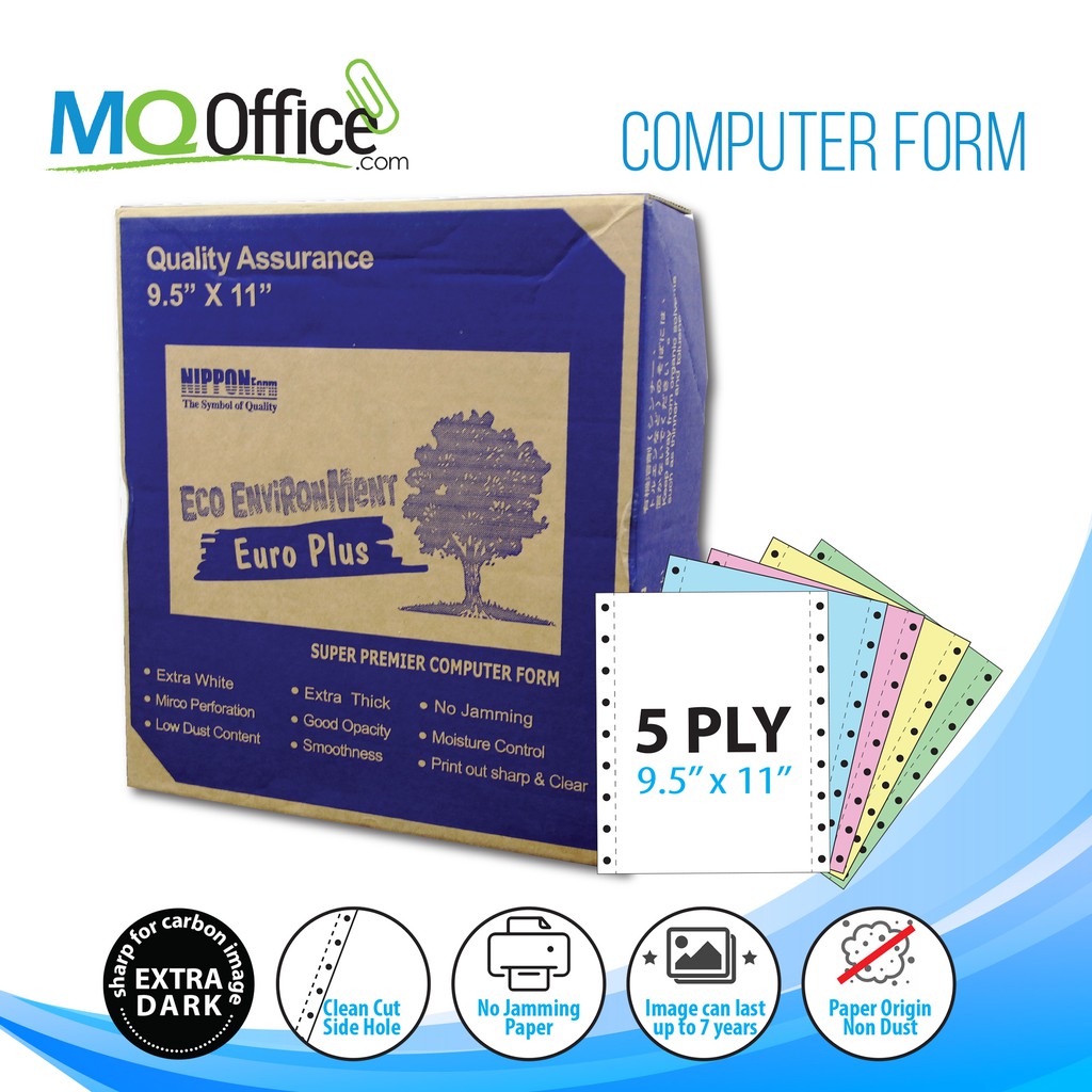 5 Ply Computer Form Size 9 5 X 11 270 Fans W B G P Y Nipponform Mqoffice Mq Office Supplies Shopee Malaysia