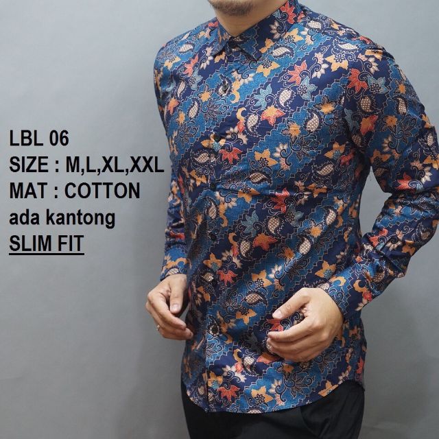 New Design Baju Kemeja Batik Lelaki Lengan Panjang Slimfit Lbl06 Shopee Malaysia