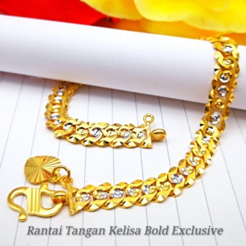 Gelang Tangan Kelisa Padu Emas 916 Tulen Shopee Malaysia