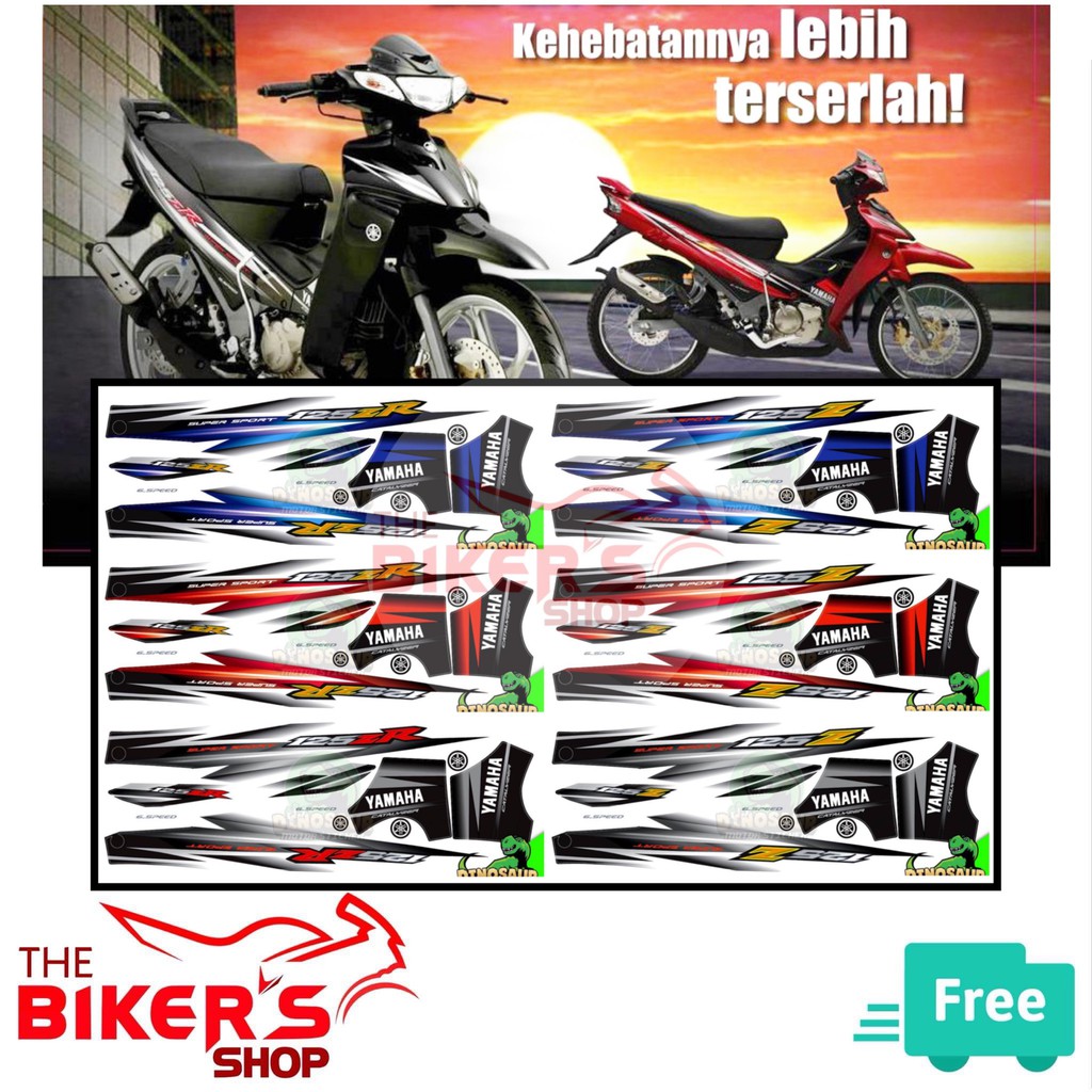 Gred Aaa Y125z Y125zr Body Sticker Stripe 10 Skala Z Zr Biru Merah Hitam 125z 125zr Moritaka