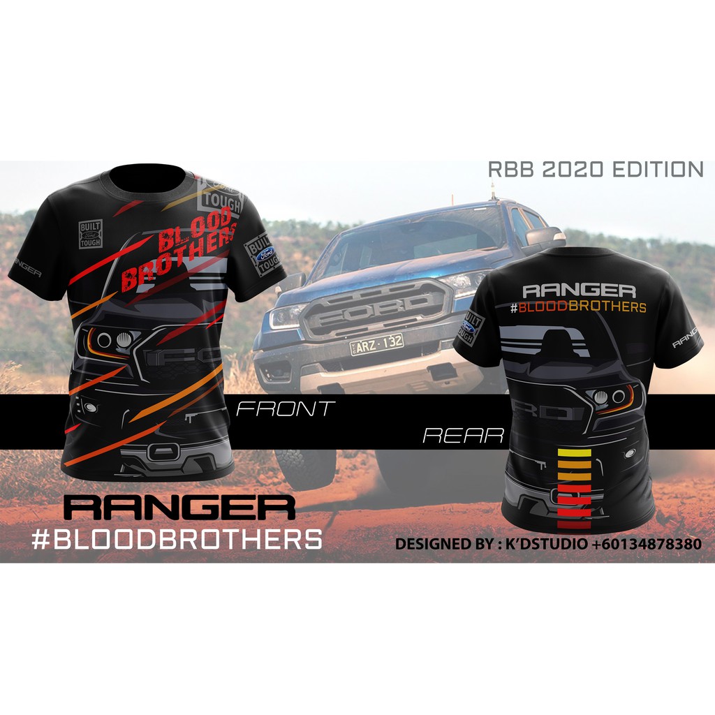 T Shirt Ford Ranger Raptor T6 T7 2 2 3 2 2 0 Bi Turbo Jersey Blood Brother Shopee Malaysia