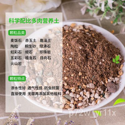 Nutrient Soil 多肉植物营养土铺面石大包赤玉土麦饭石火山石多肉颗粒土5斤包