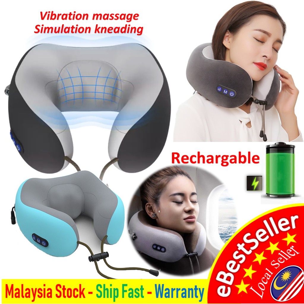 Travel Neck Pillow Massager Portable Ushaped Memory Foam Kneading