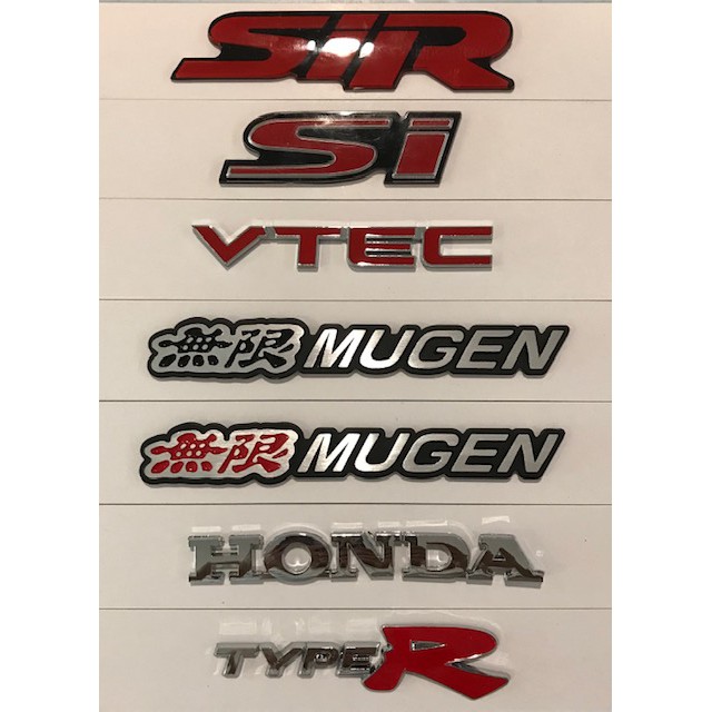 Honda Emblem Logo HONDA / SIR / Si / VTEC / MUGEN (Black/Red 