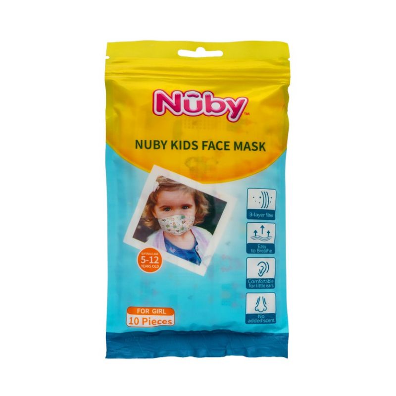 Nuby Kids Face Mask 3ply Disposable 10pcs/pack Random Boy/Girl Design