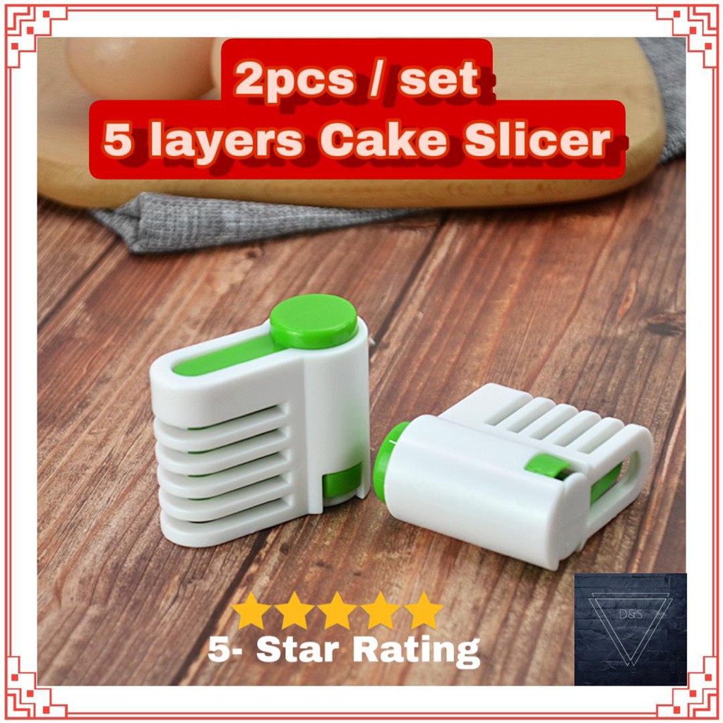 🇲🇾 D&S READY STOCK 2pcs 5 layers Cake Slicer  Bread Cutter Leveler Slicer Cutting Fixator Tools 蛋糕分层器 土司