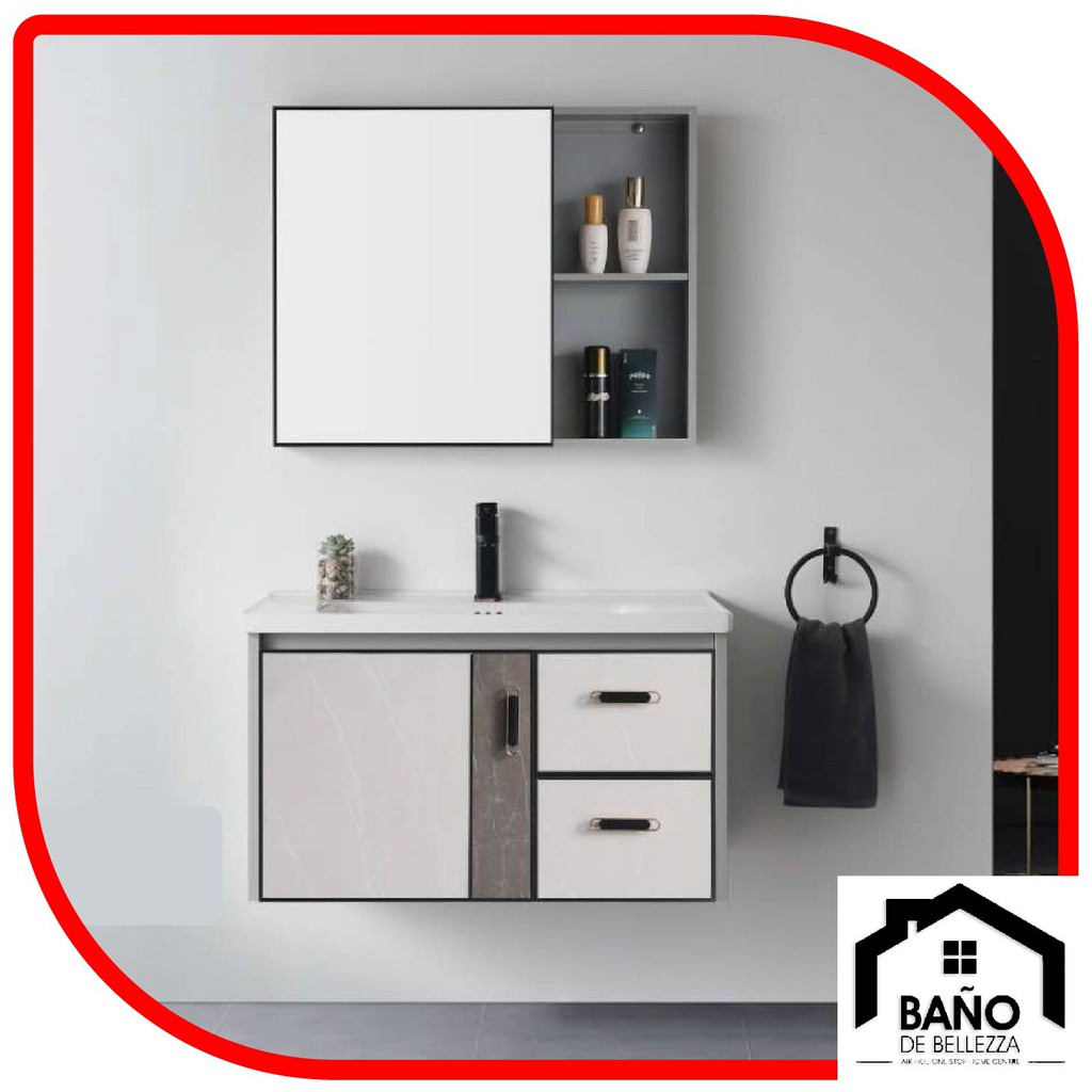 Limit To 1 Unit Per Order Bano Aluminium With Solid Pvc Bathroom Basin Cabinet Free Sink Tap