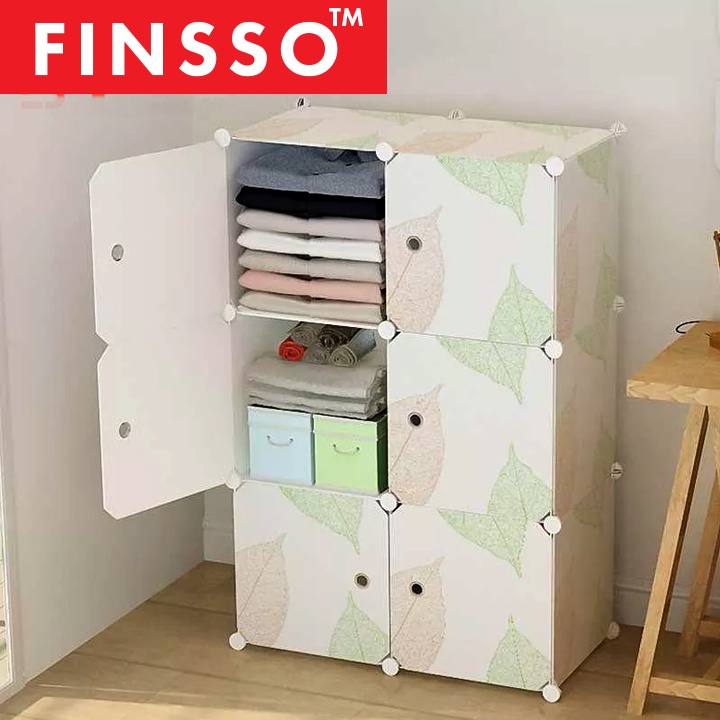 READY STOCK FINSSO: Wardrobe Almari Baju Rak Baju Clothes Organization Storage Rack Cabinet