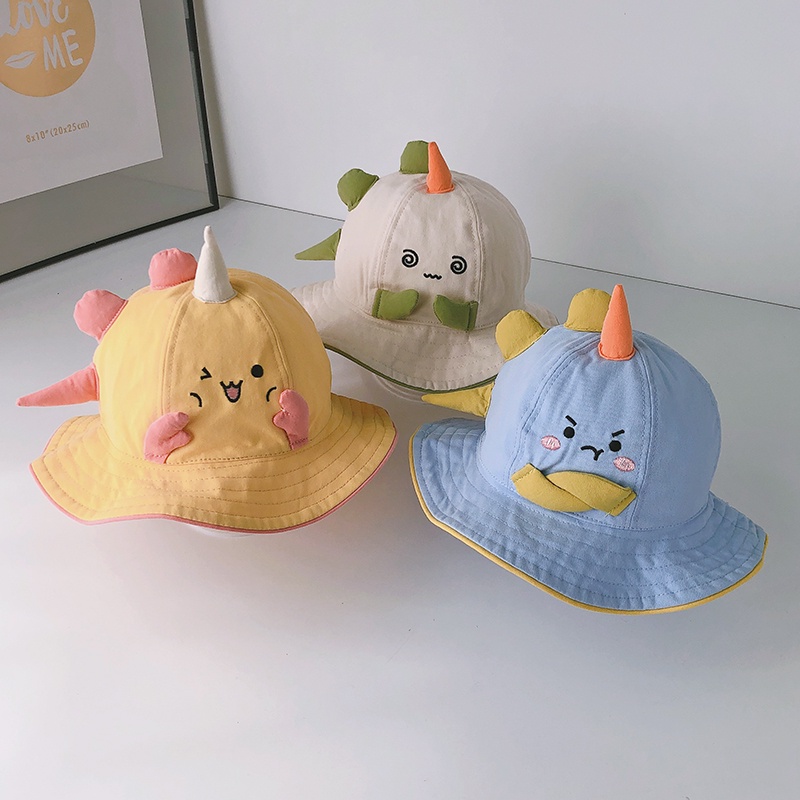 Children's Bucket Hat Thin Cute Dinosaur Hat Boys Girls Sun Visor
