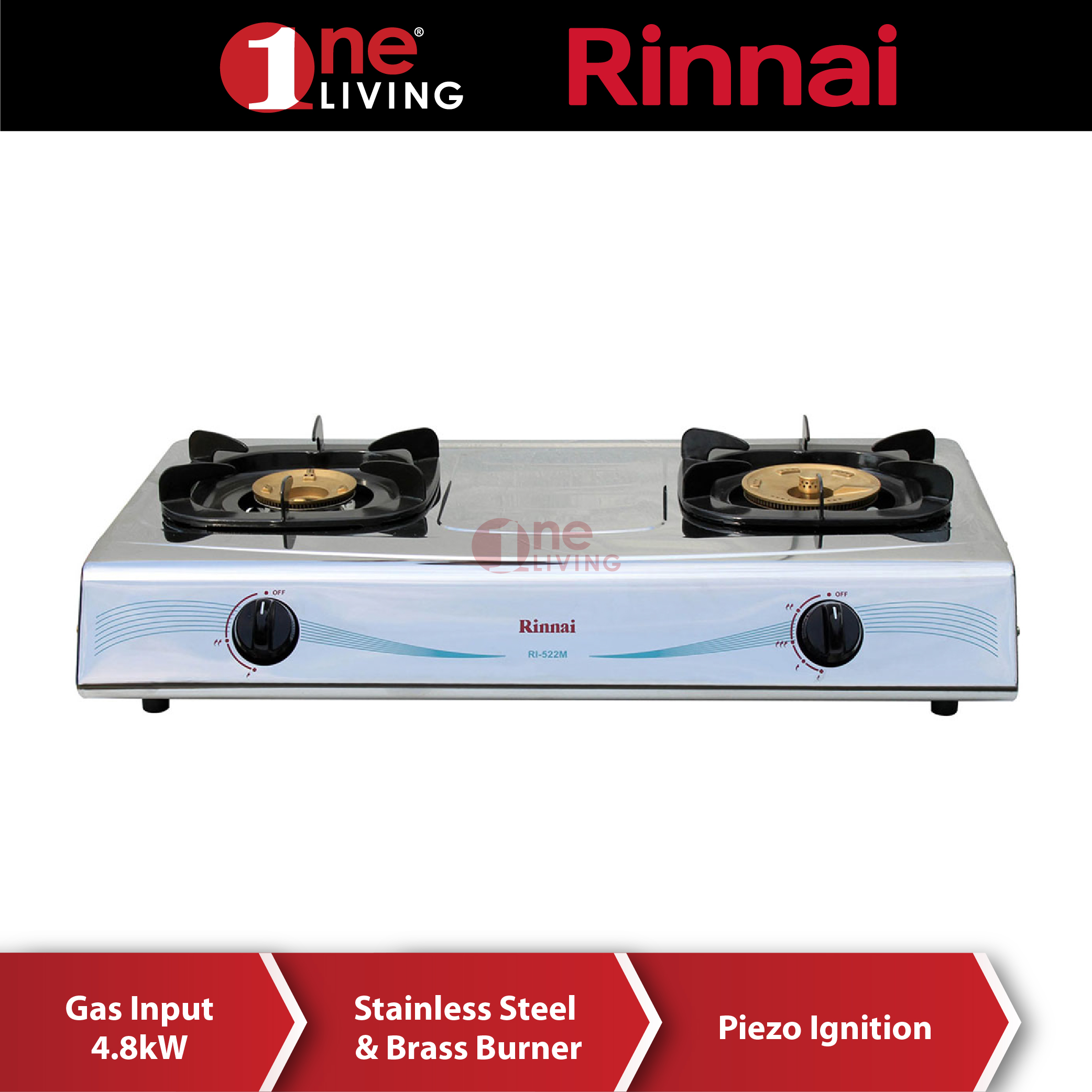 Rinnai Mega Burner Gas Stove RI522M Shopee Malaysia