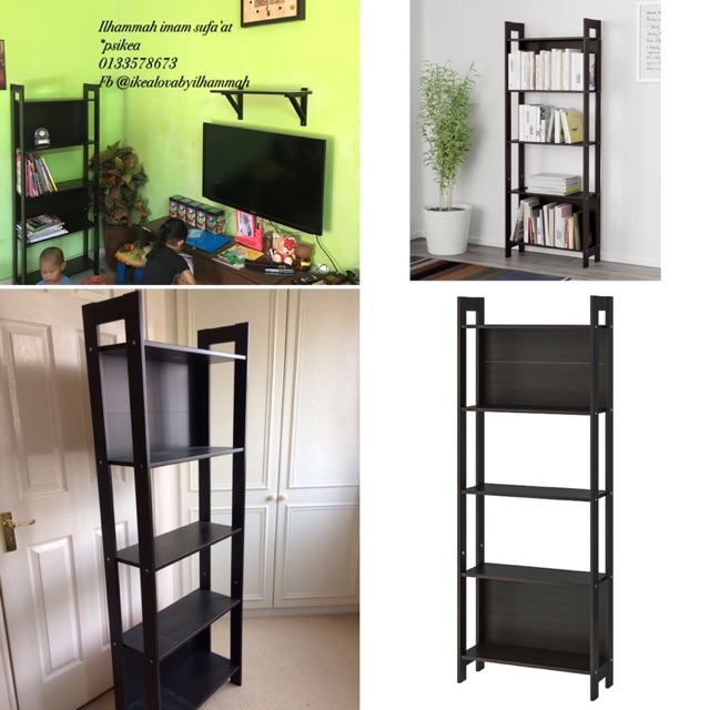  IKEA  LAIVA  bookcase shelving unit 62x165cm black brown 