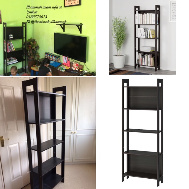  IKEA  LAIVA  bookcase  shelving unit 62x165cm black brown 