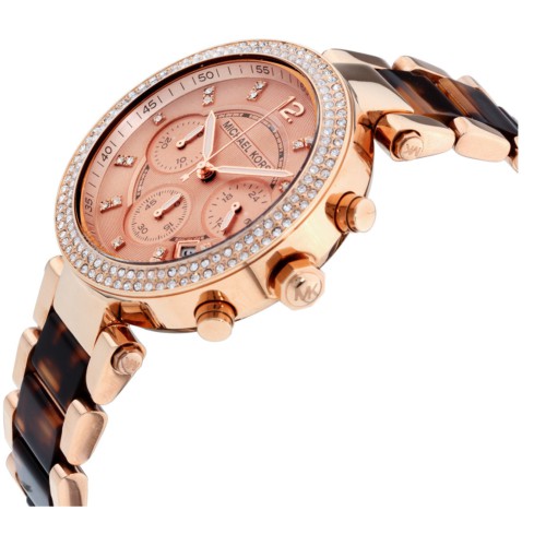 Michael Kors Parker Rose Gold & Tortoise Watch MK5538 | Shopee Malaysia