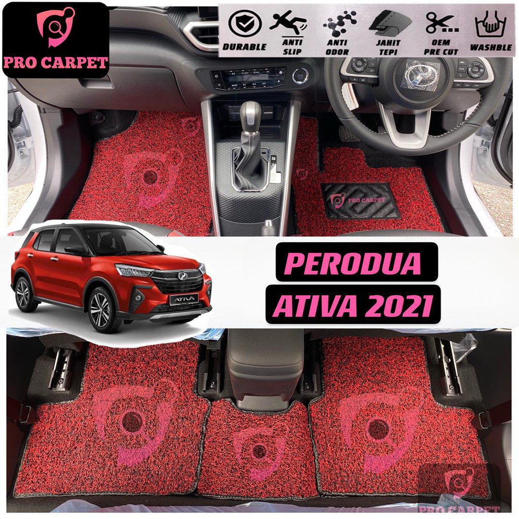 Perodua ativa car coil mat karpet kereta 15mm pre cut design coi mat ...