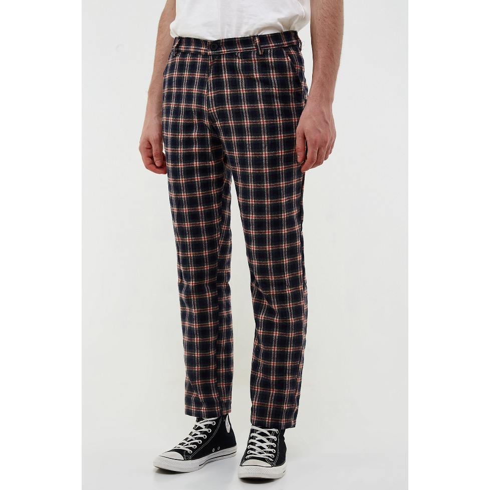  Erigo  Checked Pants Rolly Navy Shopee Malaysia