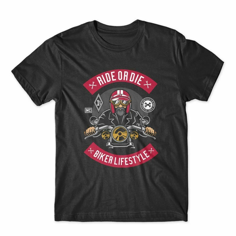 Novelty Ride Or Die Biker Lifestyle Design Pure Cotton Mens T-Shirts