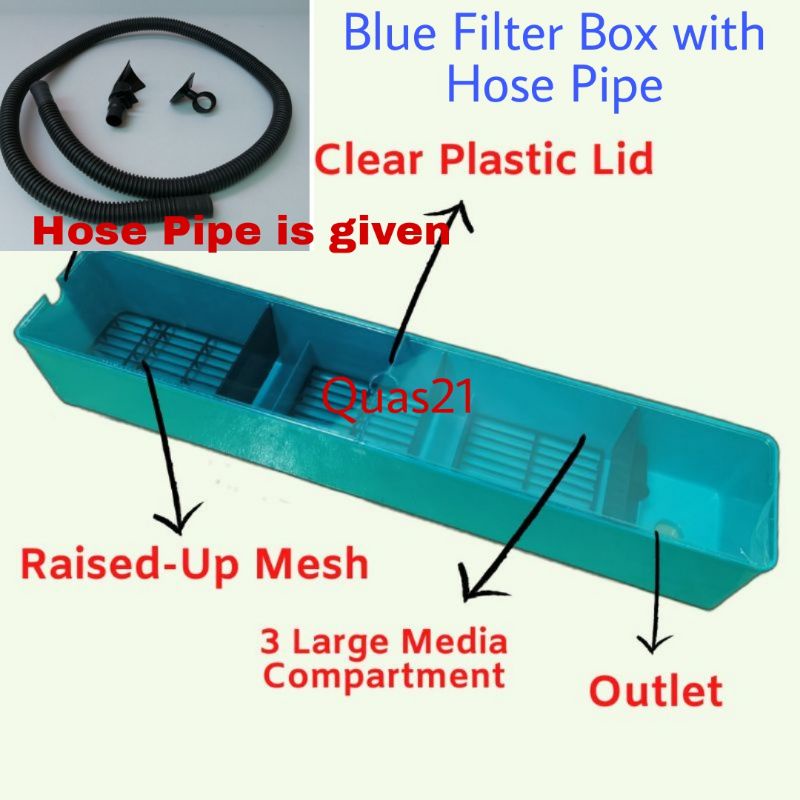 [Set H] Blue Filter Box with Hose Pipe
