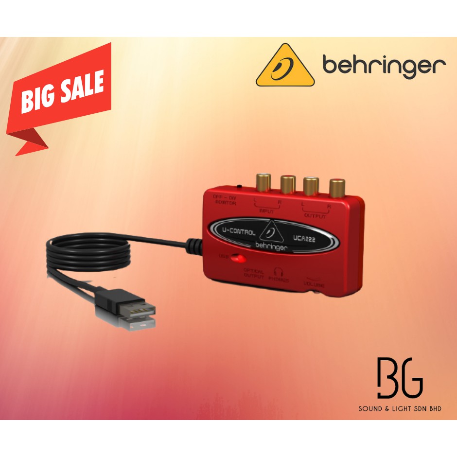 behringer uca222 Ultra-Low Latency 2 In/2 Out USB Audio Interface with ...