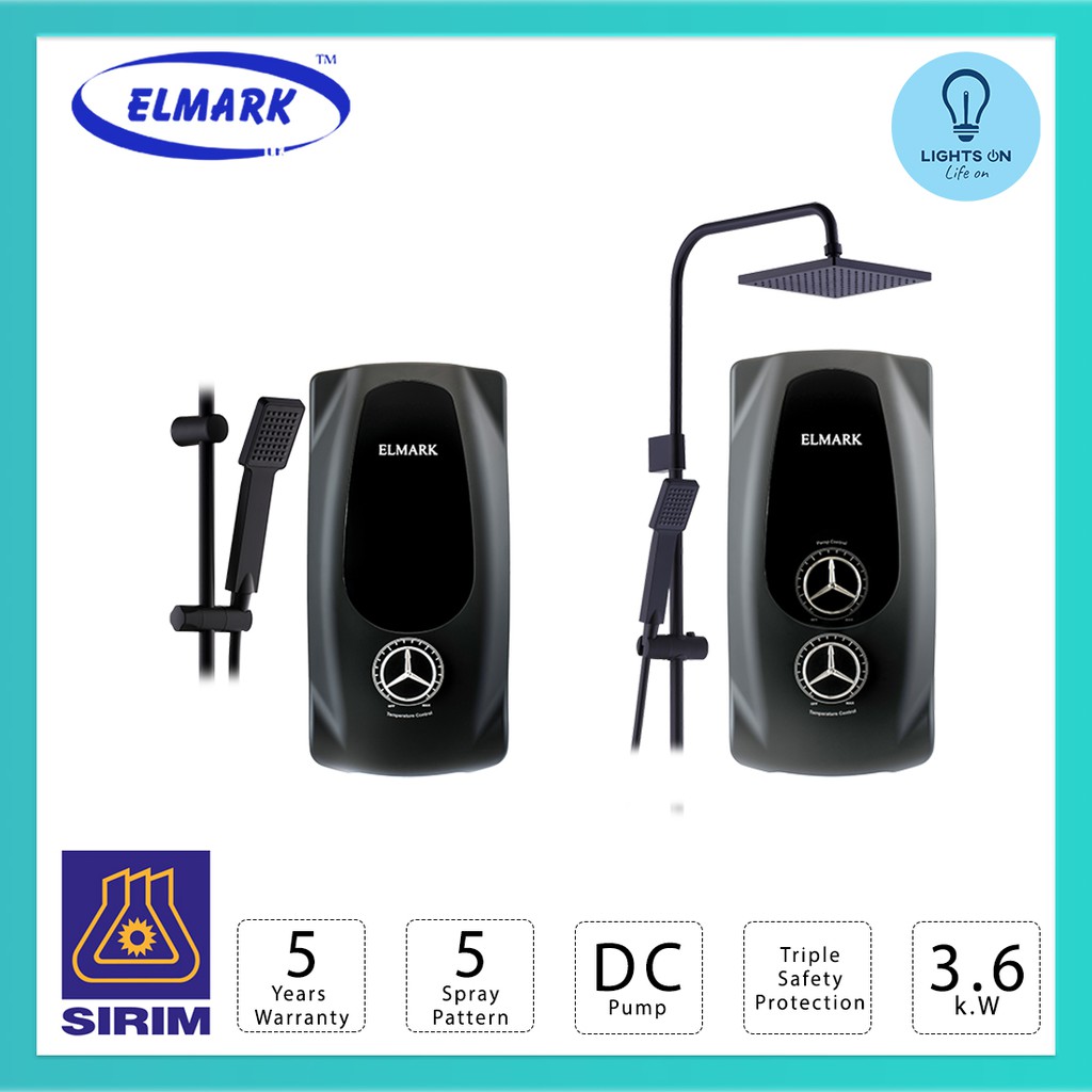 NEW Elmark LAMBOSPA DC Booster Pump Inverter Water Heater With Big Rain