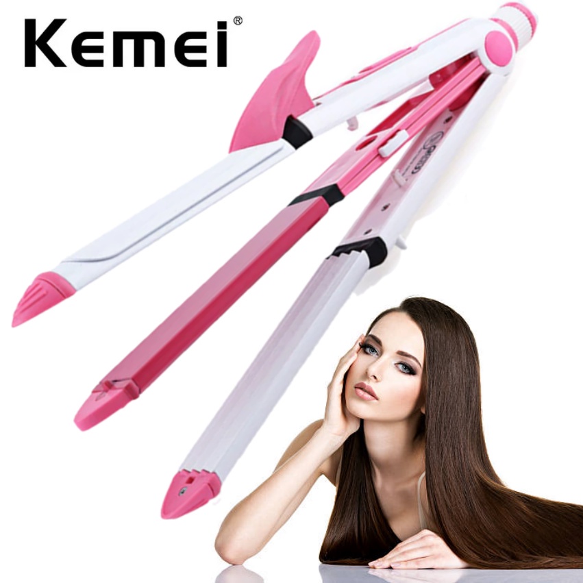 【Malaysia Plug】KEMEI Ceramic Hair Straightener Waver Curler Irons / Pengeriting Rambut