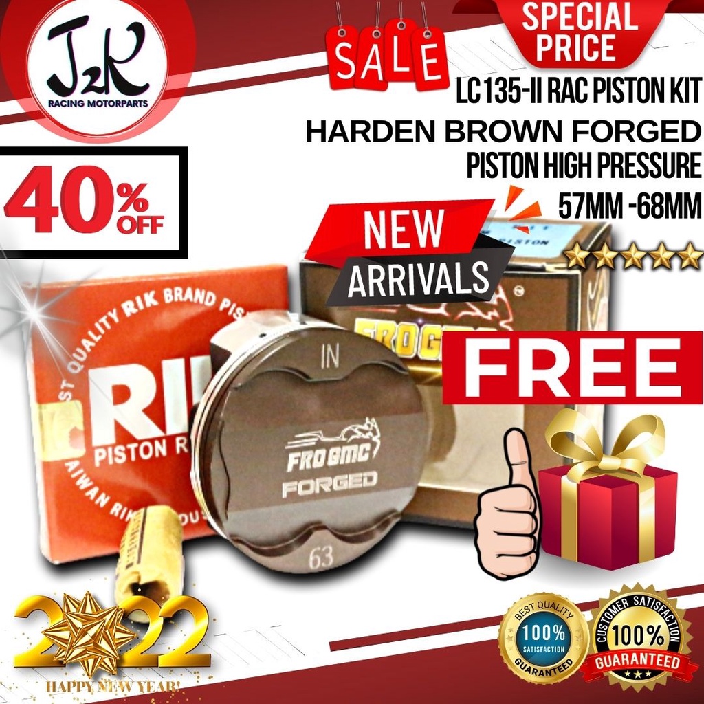 Piston Lc135 SET 57MM 68MM LC135 Y15 FZ150 RACING PISTON SET Big