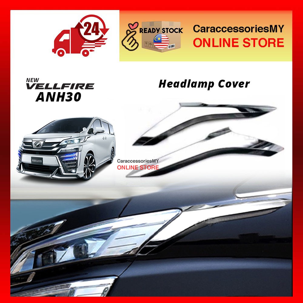 Toyota Vellfire ANH30 2015-2020 Headlamp Chrome Garnish Cover eyebrown accessories agh30 alphard