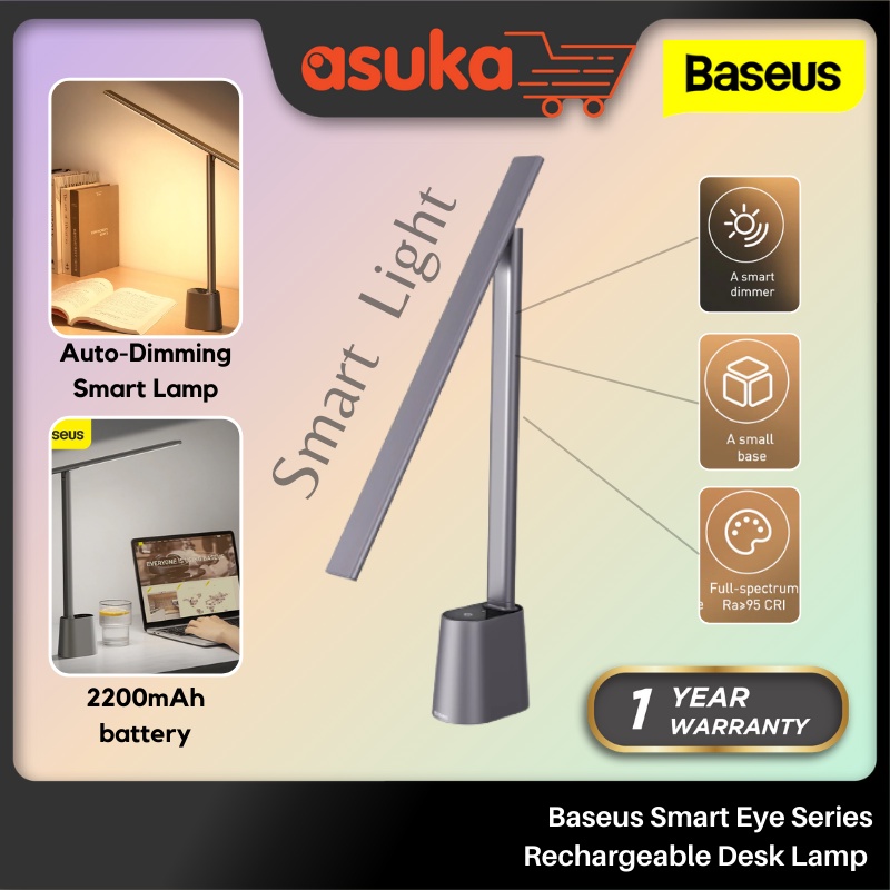 Baseus Smart Eye Series Rechargeable Folding Reading Desk Lamp (Smart Light ) Dark Gray