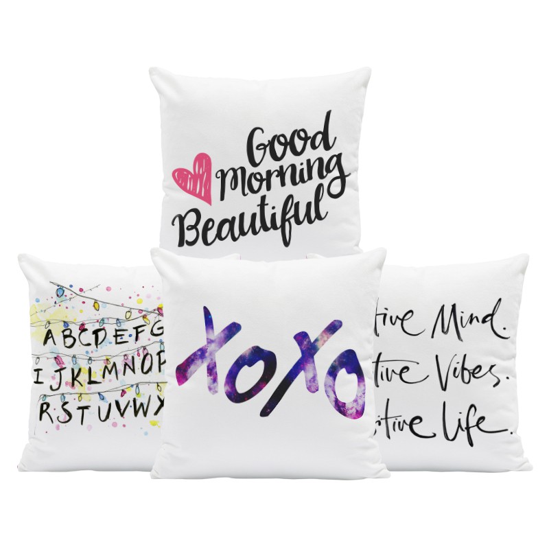 Word Pink Red Cushion I Love You Good Morning Beautiful Pillowcase
