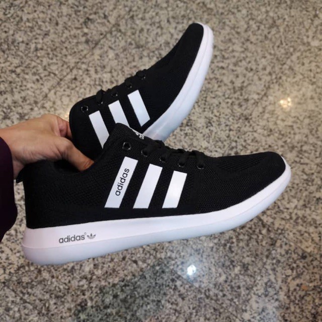 adidas cloudfoam black and white