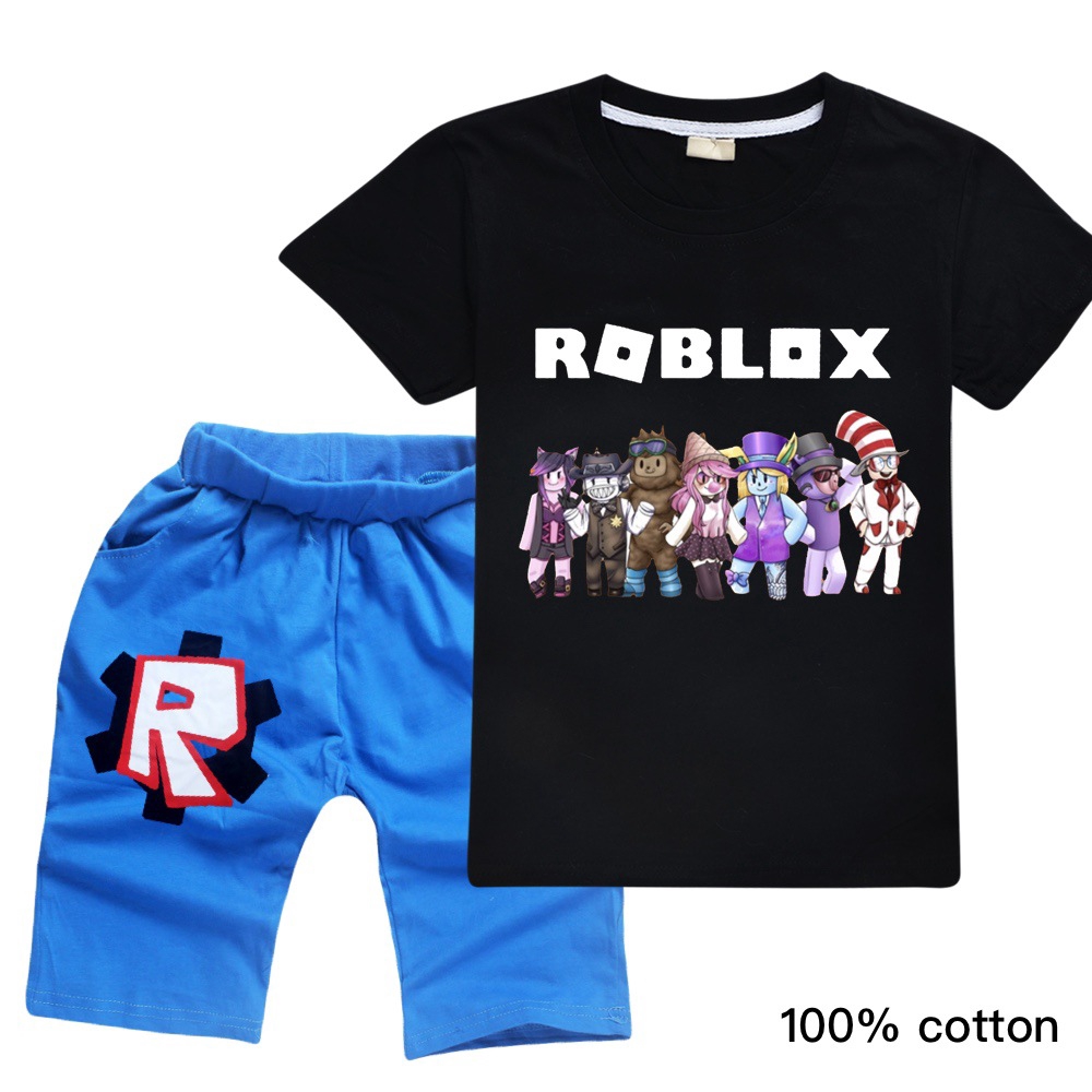 Roblox Children T Shirt Short Sleeves Shorts Suit For Boys And Girls Spring And Autumn Pure Cotton Ready Stocks Shopee Malaysia - roblox clothes codes for short shorts